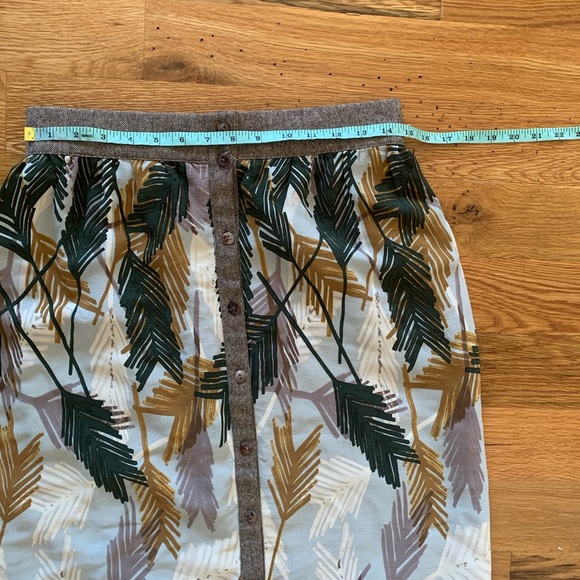 Anthropologie Edme & Esllyte Flurried Plumes Midi Skirt with wool blend trim - Picture 4 of 9